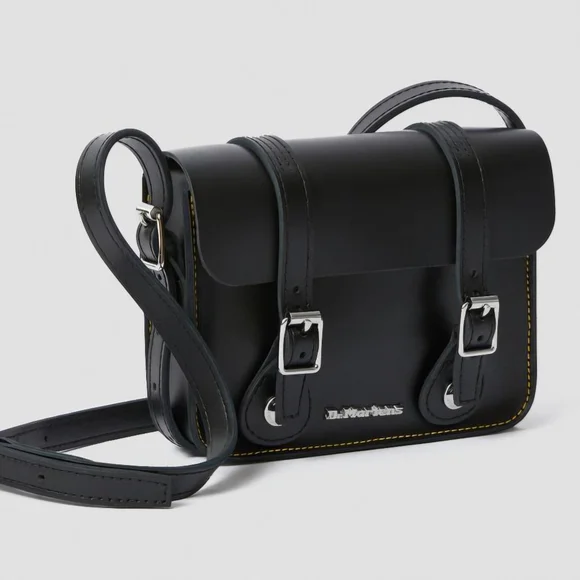 Stylish Black Leather Satchel - Picture 4 of 5